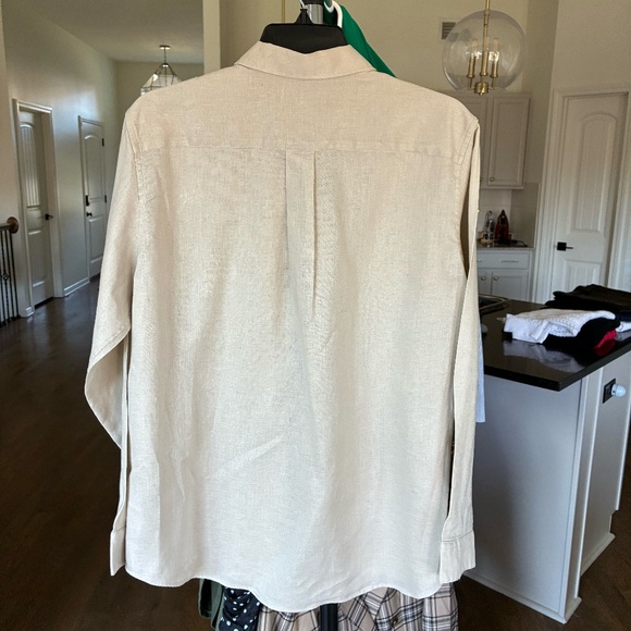 (NWOT) Uniqlo Premium Linen Shirt Natural - Picture 6 of 6